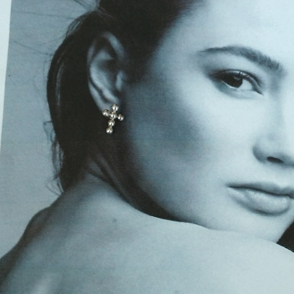 Sterling Silver Cross Post Earrings - Picture 1 of 5